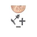 Mini Cross Screwback Earrings Sterling Silver Pave