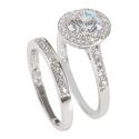 Womens Engagement Ring Set Bridal Clear CZ .925 St