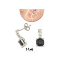 Onyx Gemstone Stud Earrings 925 Sterling Silver CZ