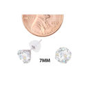 10k White Gold Clear CZ Cubic Zirconia Stud Earrin