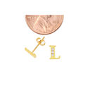 10k Yellow Gold Initial Stud Earrings Letter L Cub