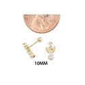 Angel CZ Stud Earrings 10k Yellow Gold Screwback 1