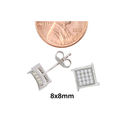 Sterling Silver Stud Earrings Kite Shaped Micropav