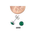 Sterling Silver Gemstone Earrings Malachite 6mm Ro