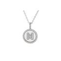 Sterling Silver Letter M Initial Pendant & Necklac