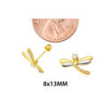 Dragonfly Stud Earrings 10k Gold Two Tone Gold Yel