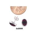 Red Garnet Stud Earrings .925 Sterling Silver Gems