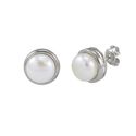 Pearl Stud Earrings 11mm White Freshwater Pearl .9