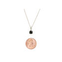 Black Diamond Pendant Necklace Sterling Silver, 18