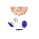 Blue Lapis Gemstone Stud Earrings 925 Sterling Sil