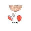 Pink Coral Stud Earrings .925 Sterling Silver Gems