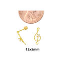 Music Note Earrings 10k Yellow Gold with Screwback