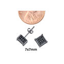 Sterling Silver Micropave Stud Earrings Black CZ S