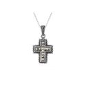 Sterling Silver Marcasite Small Cross Necklace