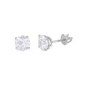 Sterling Silver Round Clear Cubic Zirconia Earring