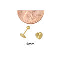 Laser Cut Heart Stud Earrings 10k Yellow Gold with