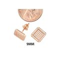 Screwback Earrings Rose Gold Plated Pave CZ Cubic 