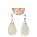 .925 Sterling Silver Dangle Mother of Pearl Teardr