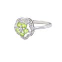 Sterling Silver .05ct Genuine Diamond Ring Flower 