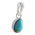 Turquoise Pendant Sterling Silver Gemstone Pear Sh