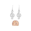 Dangle Earrings Music Note .925 Sterling Silver Hi