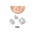 Sterling Silver Opal Gemstone Stud Earrings Irides