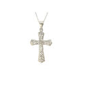 Sterling Silver Cross Necklace with Diamond Accent