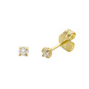 10k Yellow Gold Round Clear Cubic Zirconia CZ Stud