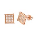 Hip Hop Screwback Stud Earrings Rose Gold Plated 8