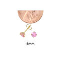 10k Yellow Gold Round Pink CZ Stud Earrings Cubic 