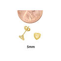 10k Yellow Gold 5mm CZ Heart Earrings with Laser C