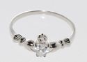 Sterling Silver Clear Cubic Zirconia Claddagh CZ B