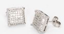 Sterling Silver Stud Earrings Clear Cubic Zirconia