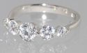 CZ Ring .925 Sterling Silver 5 Stone Clear CZ 