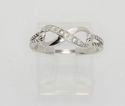 Infinity Ring Sterling Silver Clear CZ Cubic Zirco