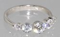 CZ Ring .925 Sterling Silver 5 Stone Clear CZ 