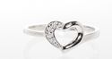 Sterling Silver Heart Ring CZ Cubic Zirconia High 