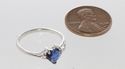 Heart CZ Ring .925 Sterling Silver Blue Sapphire C