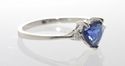 Heart CZ Ring .925 Sterling Silver Blue Sapphire C