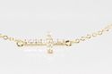 925 Silver Yellow Gold Plated Sideway Cross Neckla