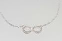 Infinity Necklace .925 Sterling Silver Clear Cubic