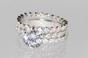 2CT Bridal Ring Wedding Set 3 Rings Round CZ .925 