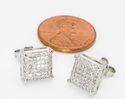 Sterling Silver Stud Earrings Clear Cubic Zirconia