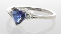 Heart CZ Ring .925 Sterling Silver Blue Sapphire C