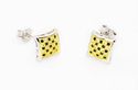 Black & Yellow Cubic Zirconia Stud Earrings 925 St