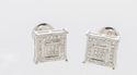 Sterling Silver Diamond Stud Earrings Screwback (.