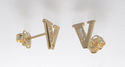 10k Yellow Gold Initial Stud Earrings Letter V Cub