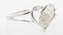 .925 Sterling Silver Diamond Heart  Ring - .10TCW,