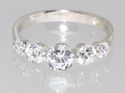 CZ Ring .925 Sterling Silver 5 Stone Clear CZ 