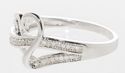 .925 Sterling Silver Pave Swoosh Heart Diamond Rin